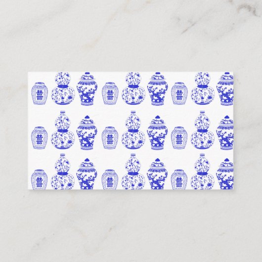  blauwe en witte gember Plaatskaarten Plaatskaartje (Achterkant)