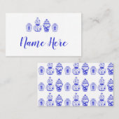  blauwe en witte gember Plaatskaarten Plaatskaartje (Voorkant / Achterkant)