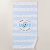 Blauwe en witte geplateerde Baby Stripes Strandlaken (Voorkant)