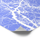 Blauwe en witte gesilhoueteerde bomen poster (Hoek)