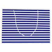 Blauwe en witte gestreept tas groot cadeauzakje (Achterkant)
