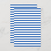 Blauwe en witte gestreepte bruiloft kaart (Voorkant / Achterkant)