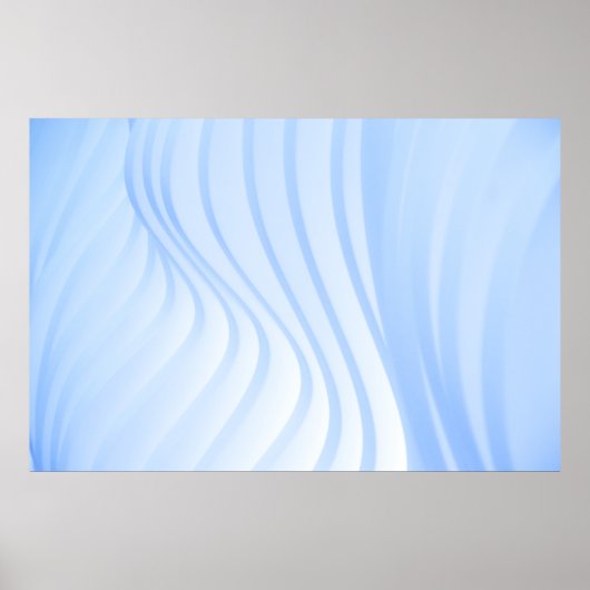 Blauwe en witte gestreepte textiel poster (Voorkant)