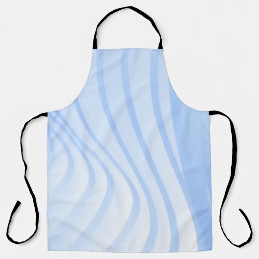 Blauwe en witte gestreepte textiel schort (Voorkant)