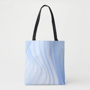 Blauwe en witte gestreepte textiel tote bag