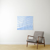 Blauwe en witte gestreepte textiel wandkleed (In Situ (horizontaal))
