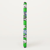 Blauwe en witte gestripte Footballs Shirten. Case-Mate iPhone Case (Achterkant / rechts)