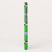 Blauwe en witte gestripte Footballs Shirten. Case-Mate iPhone Case (Achterkant/links)