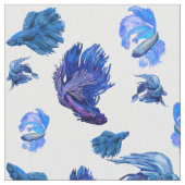 Blauwe en witte gevechtsvis stof (Close Up)