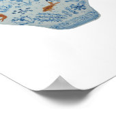 Blauwe en witte Ginger Jar Art Print (Hoek)