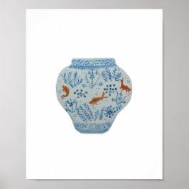 Blauwe en witte Ginger Jar Art Print