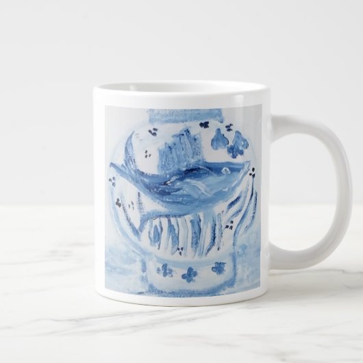 Blauwe en witte Ginger Jar Mok Groot (Rechts)