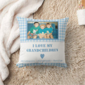 Blauwe en witte gipsplaat met foto kussen (Deken)