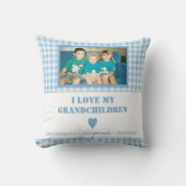 Blauwe en witte gipsplaat met foto kussen (Voorkant)