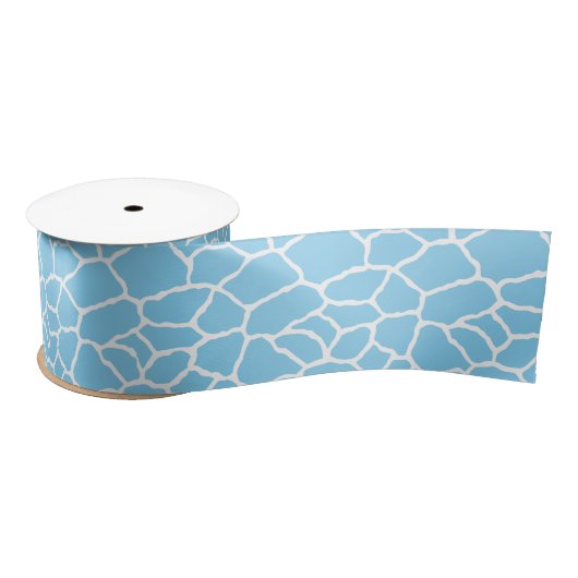 Blauwe en witte Giraffe Satijnen Lint (Spoel)