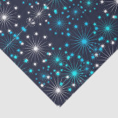 Blauwe en witte glitter Snowflakes Tissuepapier (Detail)