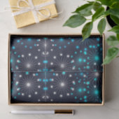 Blauwe en witte glitter Snowflakes Tissuepapier (Geschenk)