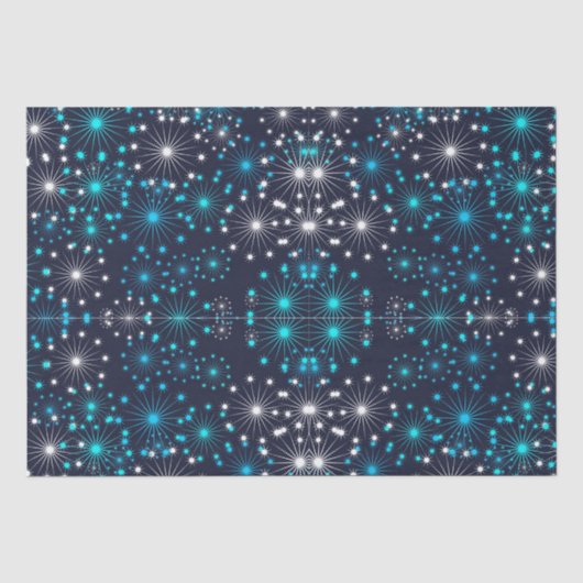 Blauwe en witte glitter Snowflakes Tissuepapier (Voorkant)