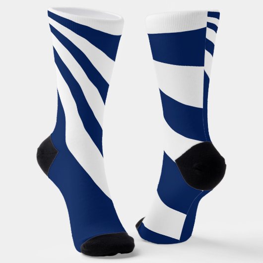 Blauwe en witte golf sokken (Gebogen)