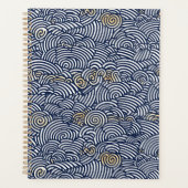 Blauwe en witte golven Chiyogami Planner (Voorkant)
