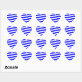 Blauwe en witte golven hart sticker (Vel)