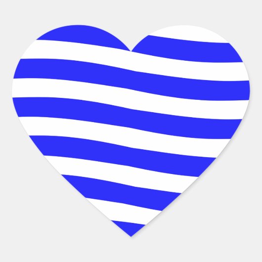 Blauwe en witte golven hart sticker (Voorkant)