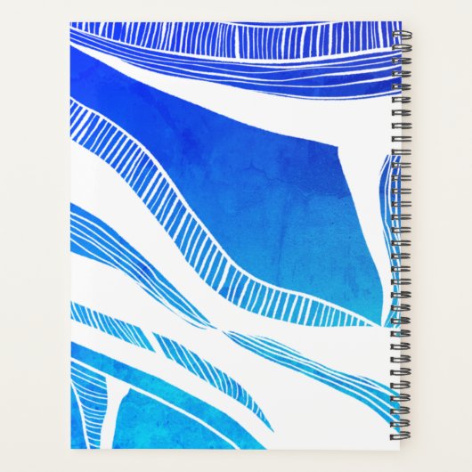 Blauwe en witte golven planner (Achterkant)