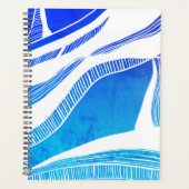 Blauwe en witte golven planner (Voorkant)