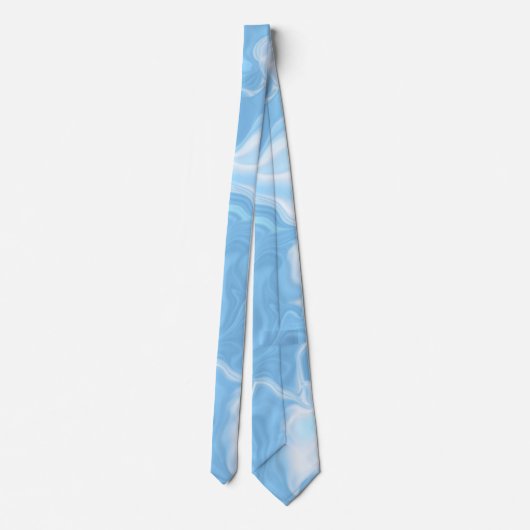Blauwe en witte golven stropdas (Achterkant)