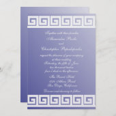 Blauwe en witte Griekse sleutel Kaart (Voorkant / Achterkant)