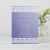 Blauwe en witte Griekse sleutel Kaart (Staand voorkant)