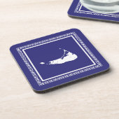 Blauwe en witte Griekse sleutelfiguren van Nantuck Bier Onderzetter (Linkerzijde)