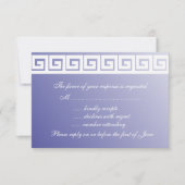 Blauwe en witte Griekse Zeer belangrijke Kaarten R RSVP Kaartje (Voorkant)