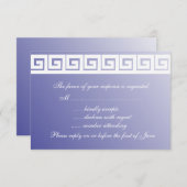 Blauwe en witte Griekse Zeer belangrijke Kaarten R RSVP Kaartje (Voorkant / Achterkant)