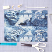 Blauwe en witte grill 2 tissuepapier (Craft)