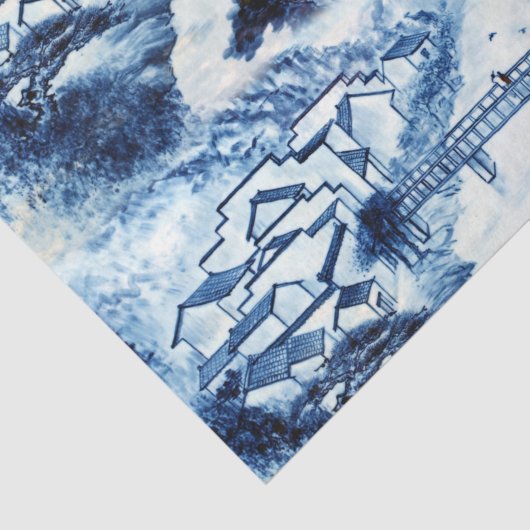 Blauwe en witte grill 2 tissuepapier (Detail)