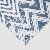 Blauwe en witte Grunge Chevron Tissuepapier (Detail)