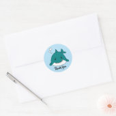 Blauwe en witte haai Dank u Ronde Sticker (Envelop)