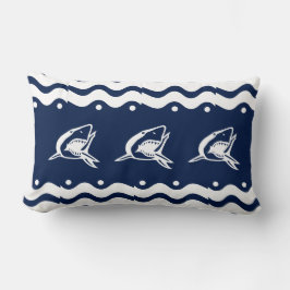 Blauwe en witte haai kussen
