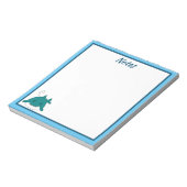 Blauwe en witte haai op maat notitieblok (Linkerzijde)