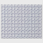 Blauwe en witte haai patroon jongen verjaardag cadeaupapier (Vlak)