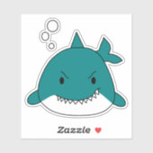 Blauwe en witte haai sticker (Vel)