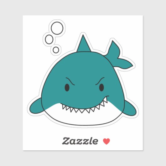 Blauwe en witte haai sticker (Vel)