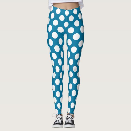 Blauwe en witte haarvlekken leggings (Voorkant)