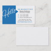 Blauwe en witte hallo citaat visitekaartje (Voorkant / Achterkant)