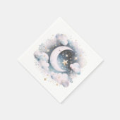 Blauwe en Witte Halve Maan Celestial Boho Modern Servet (Hoek)