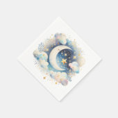 Blauwe en Witte Halve Maan Celestial Boho Modern Servet (Hoek)