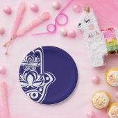 Blauwe en witte hamsa papieren bordje (Feest)