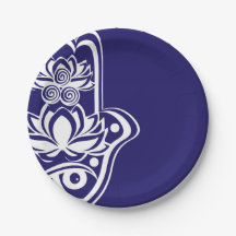 Blauwe en witte hamsa