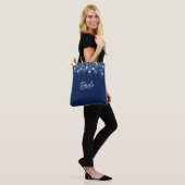 Blauwe en Witte Hangende Lichten Bride Tote Bag (Op model)